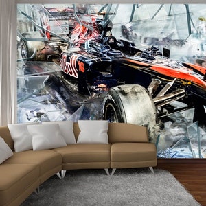 Fototapeta Speed Wall Art Samochody wyścigowe Naklejka ścienna Formuła Naklejka ścienna Samochód Naklejka ścienna Odklej i przyklej Fototapeta dla nastolatków Naklejka ścienna Samochód wyścigowy Naklejka ścienna Samochód sportowy
