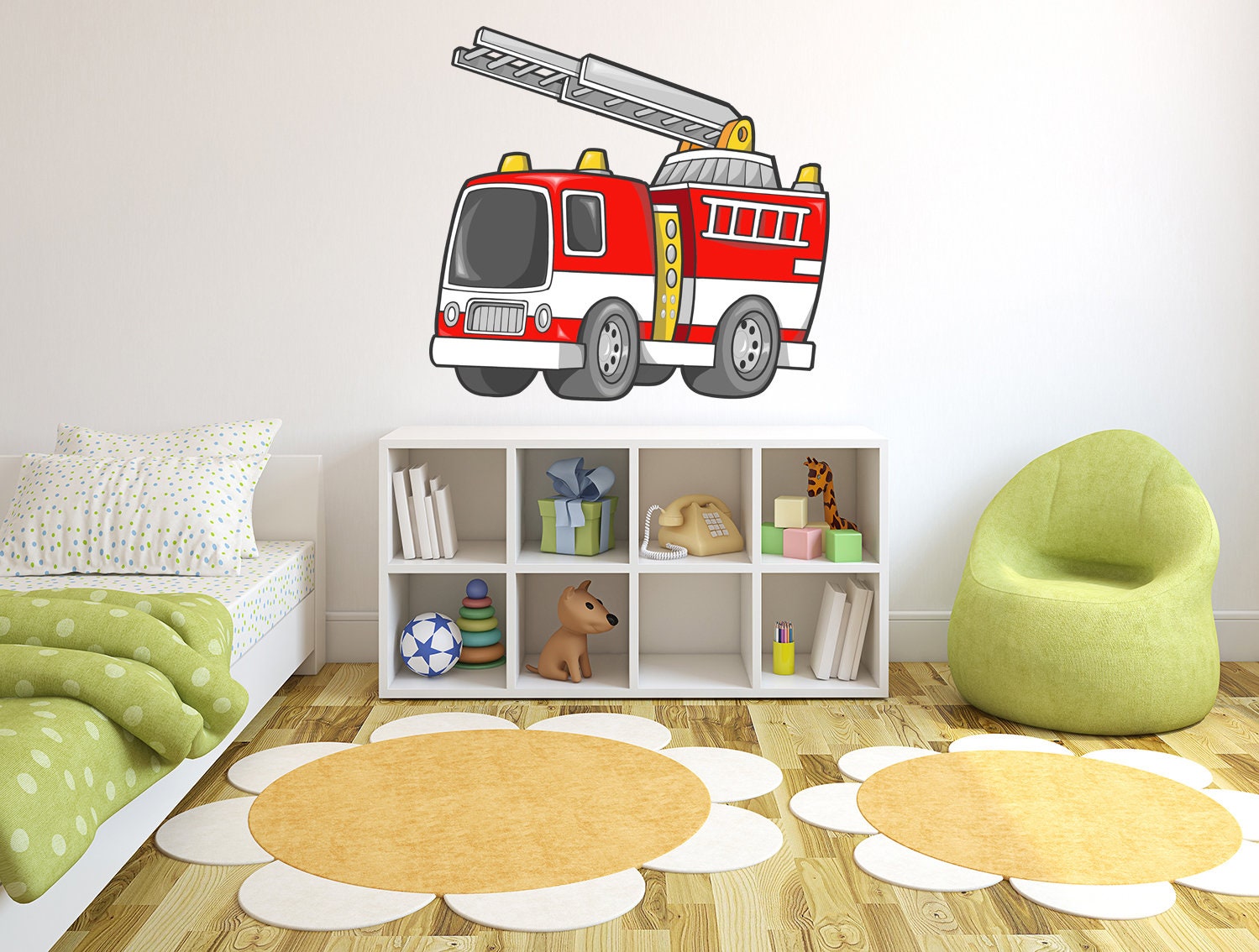 Fire Truck Art Fire Engine Decal Car Wall Sticker Fire Engine Vinyl