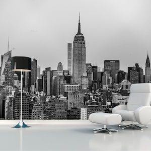 Wolkenkratzer NY Tapete Peel and Stick Removable New York City Wand Kunst Cityscape Dekor Sonnenuntergang Druck Landschaft Wohnzimmer Kunst Empire State