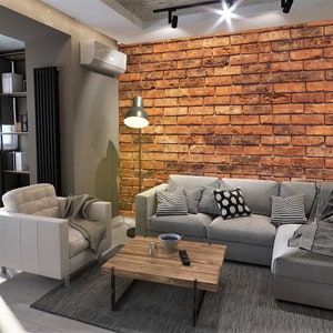 Schälen und Stick alte Vintage Tapete Backstein Tapete Stein Wandbild Realistische Ziegelwand Selbstklebende Wandtattoo Wohnzimmer Kunst Dekor Büro Tapete
