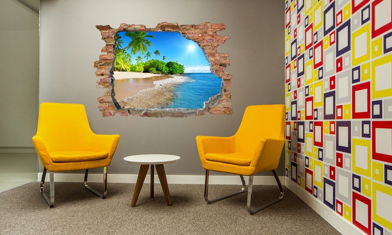Maldives Decal Beach Wall Decor Palm Art Prints Seascape Gift - Etsy