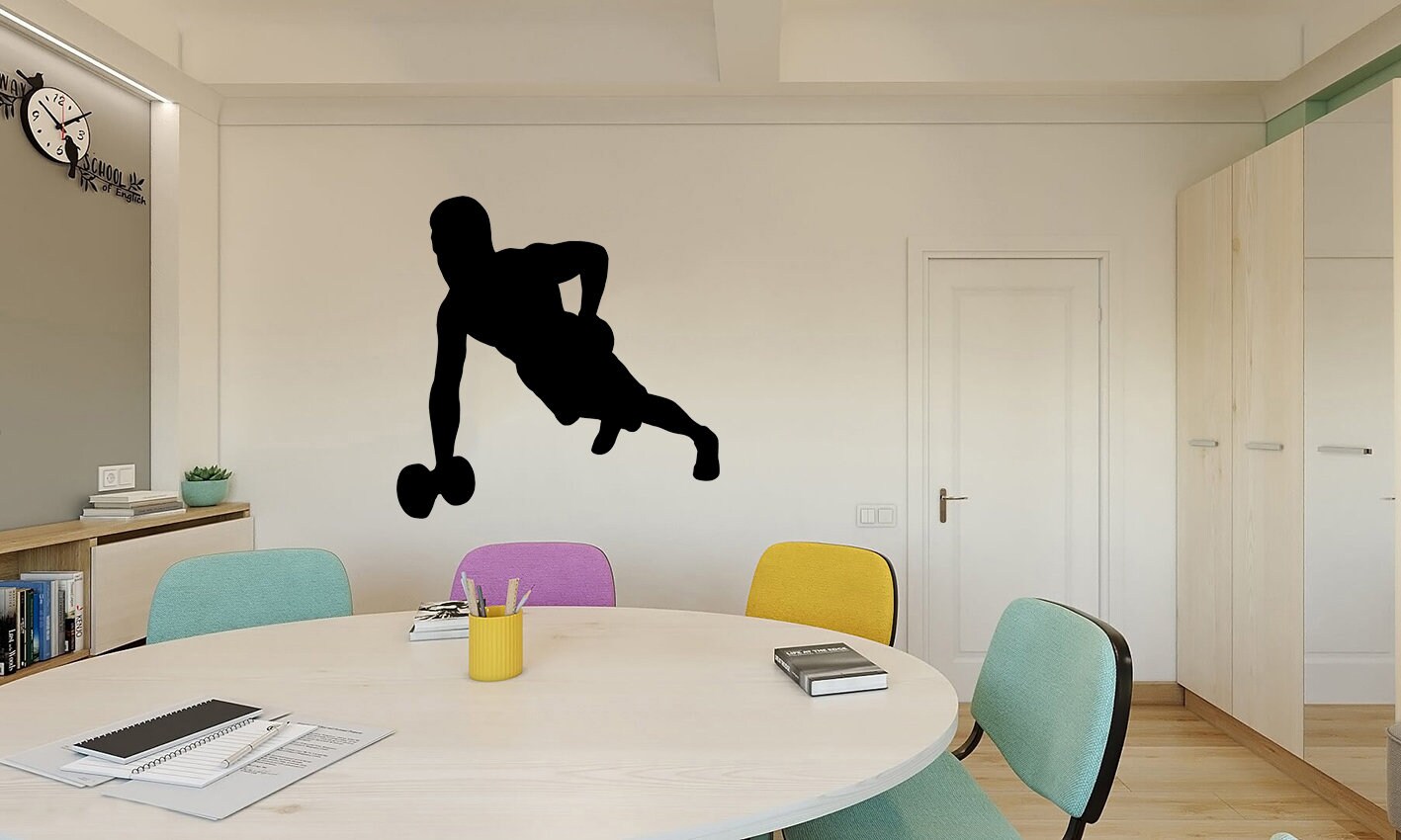 Gym Wall Decal Sport Print Gym Wall Sticker Motivational Wall Etsy