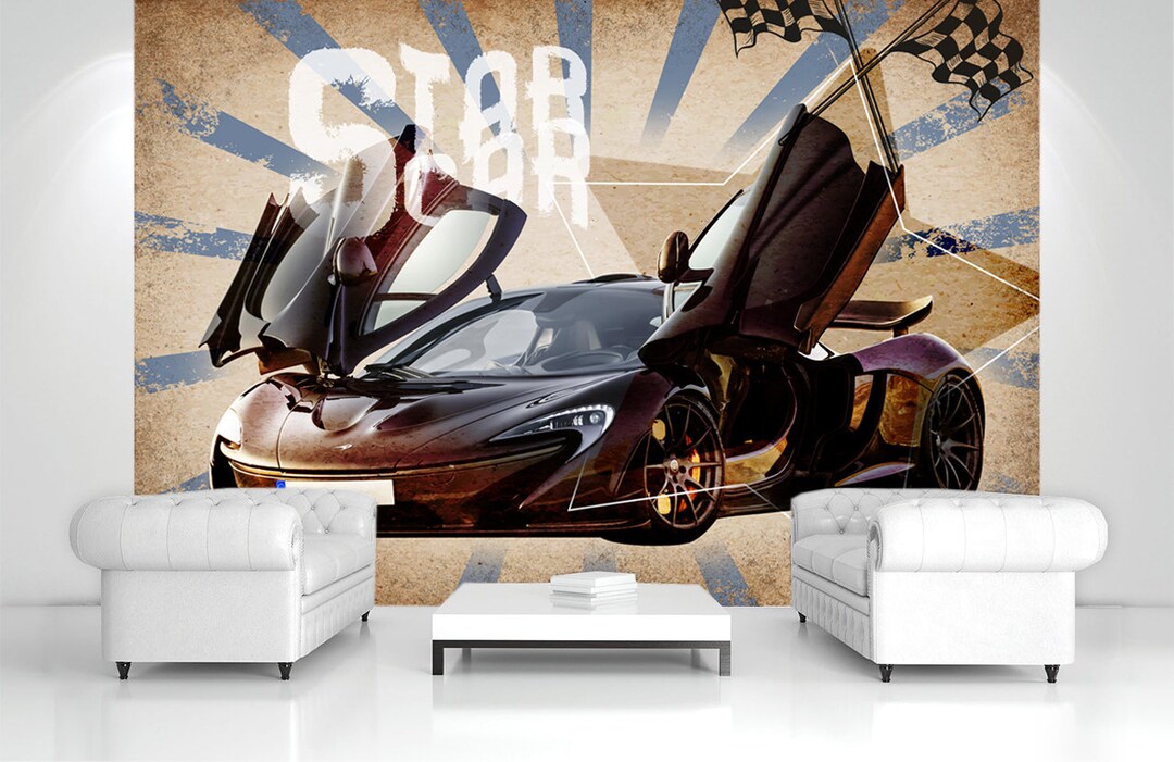 Racing Car Wallpaper Sport Transport Print Mechanism Mural Race Car ...