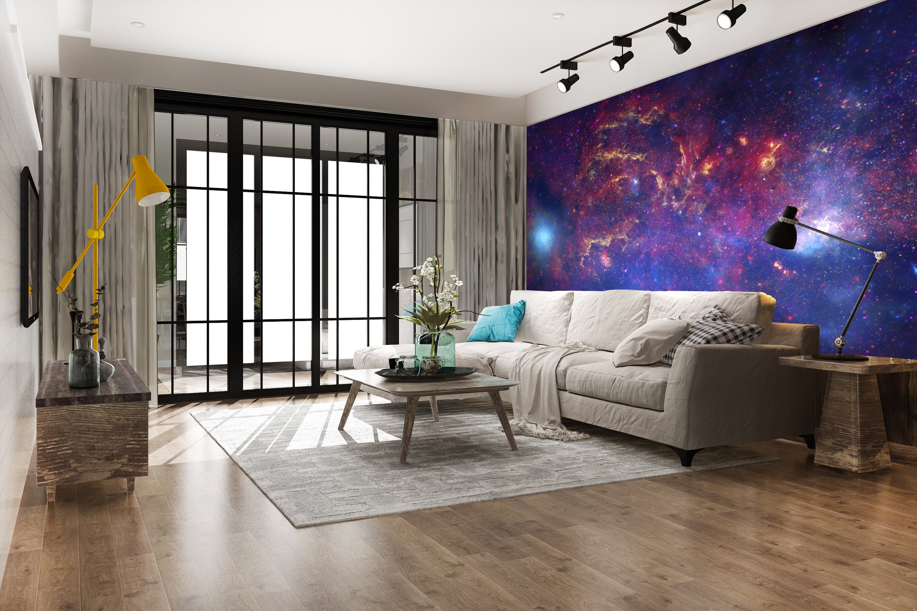 Milky Way Wallpaper Galaxy Wall Mural Nebula Decal Cosmos Kids Art ...