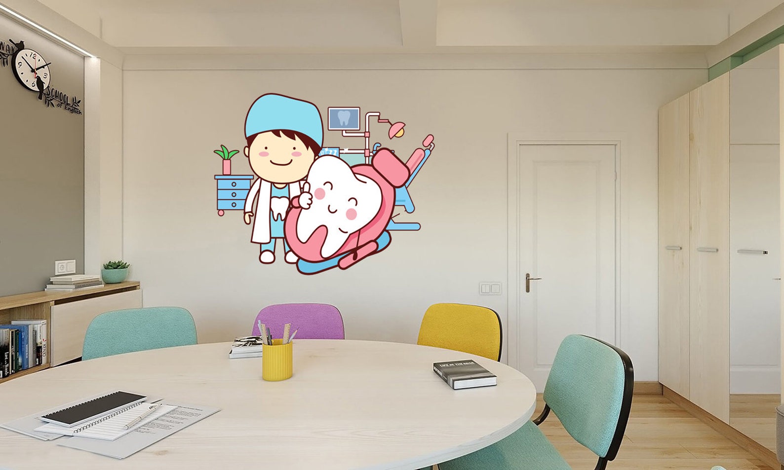 Dentist Wall Decal Baby Tooth Print Doctor Kids Art Nursery Etsy