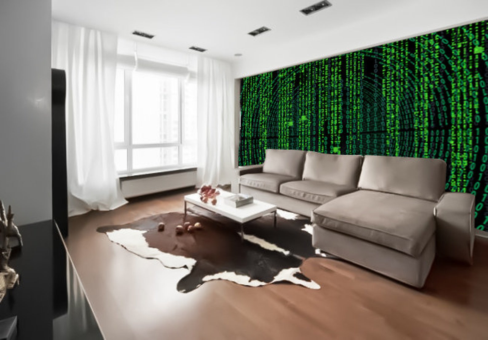 Peel and Stick Matrix Wallpaper Cyber Code Decal Computer Mural Self ...