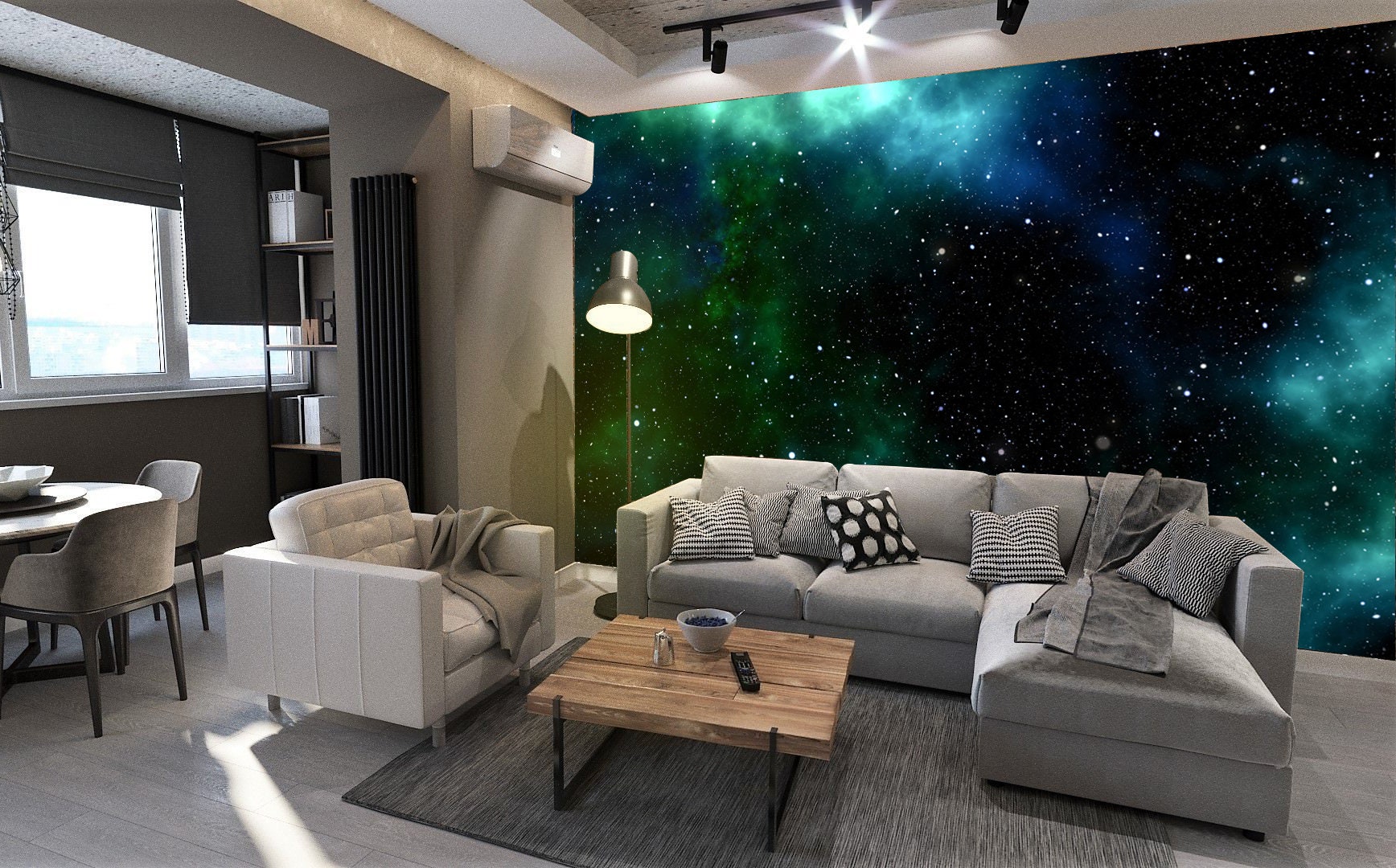 Starry Sky Wallpaper Galaxy Peel and Stick Self Adhesive Blue Nursery ...