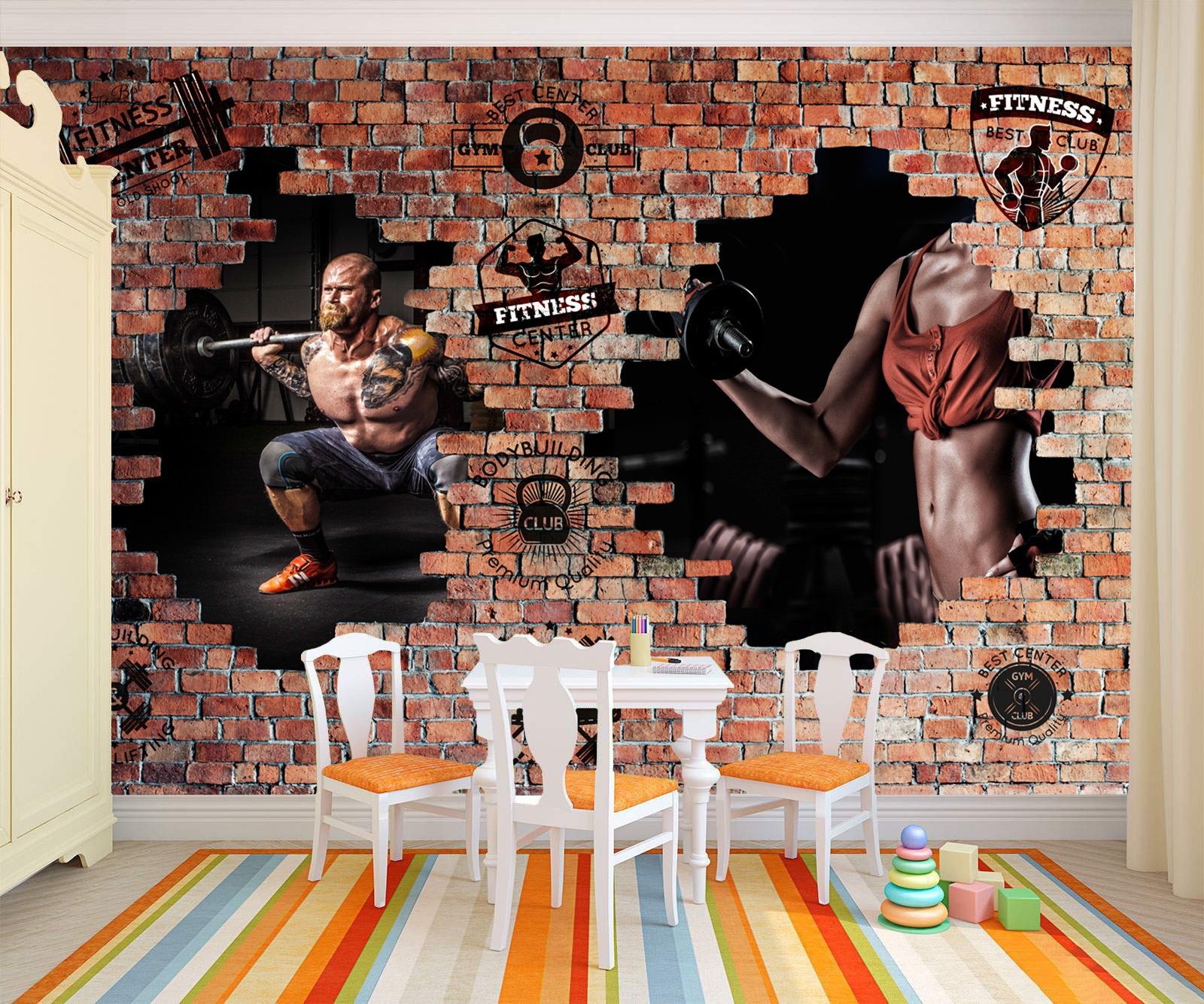 Sport Wallpaper Gym Wall Mural Bodybuilding Print Workout Etsy