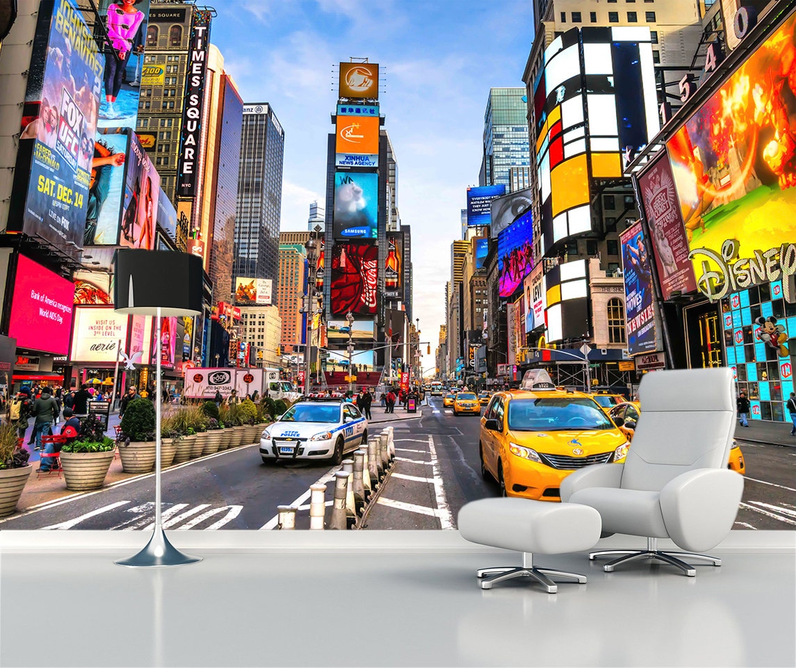 Informationen zum Versandhandel New York Mural Self-adhesive Stick Big Decor Wallpaper Decal Wall Gift Print Cab Etsy Yellow - City Taxi Peel Colorful Art Room NYC Street Photo