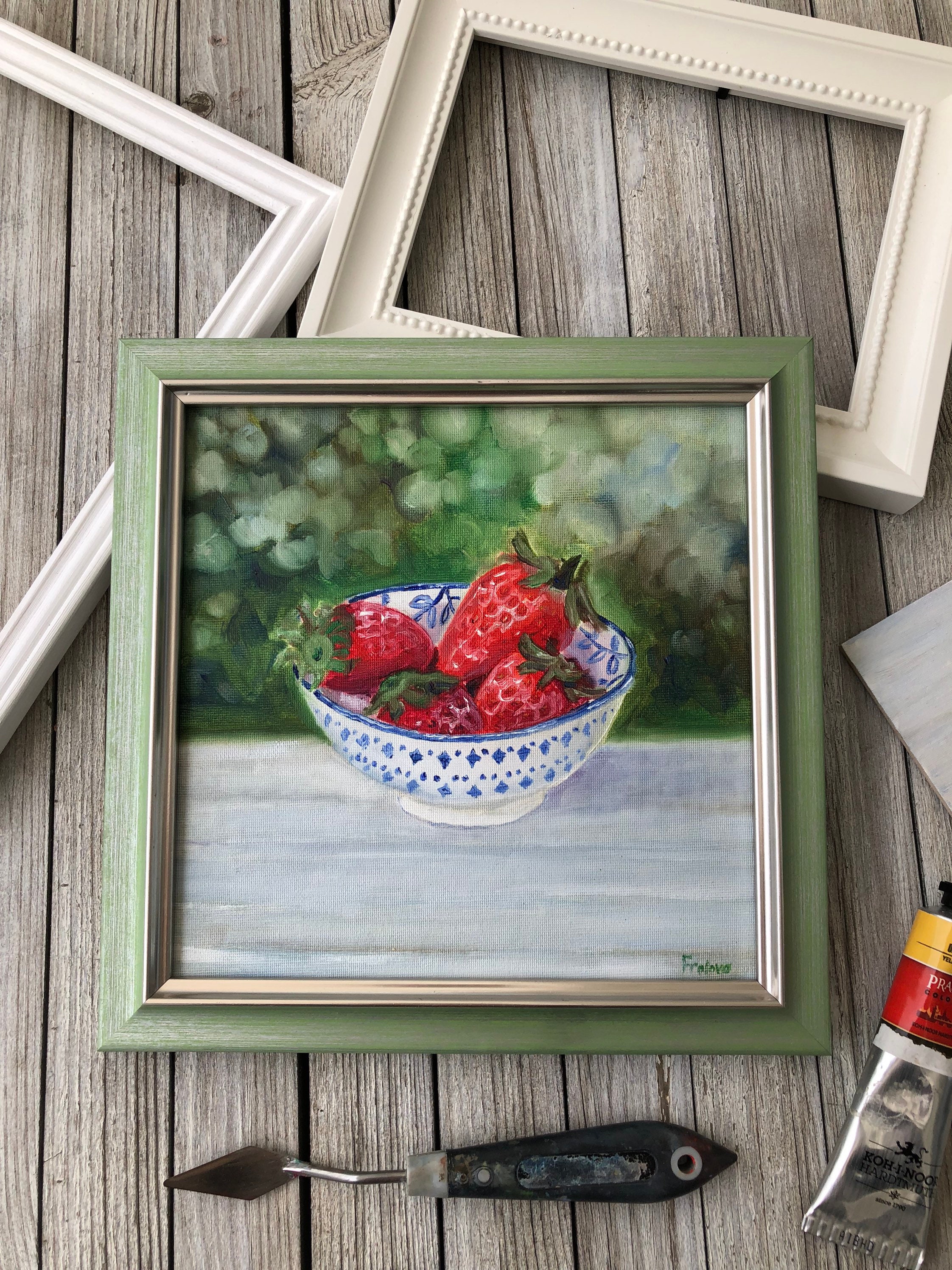 Strawberries Painting Fruit Original Art Small Oil Painting Etsy