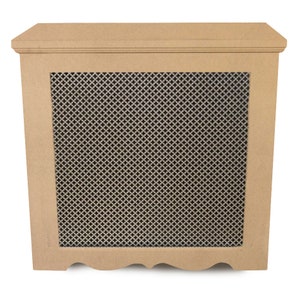 MDF Unfinished Radiator Cover MD25 " BirdCage " - 9" Depth, Choose your size, no baseboard cutouts.