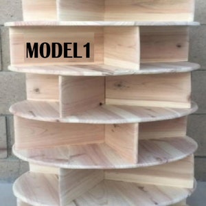 Wooden Rotating Shoe Rack &quot;Turntower&quot; Custom sizes welcome. Teared . Unfinished Plywood, 24&quot; Diameter, Custom