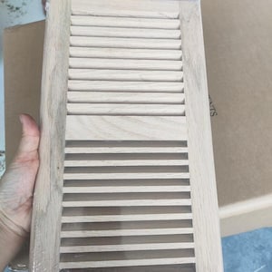 Oak, Maple,Cherry  Drop in Mount Wood Vent Cover With Frame & Optional Metal Damper Choose Size: 4&quot;x10&quot;,6&quot;x12&quot; etc.