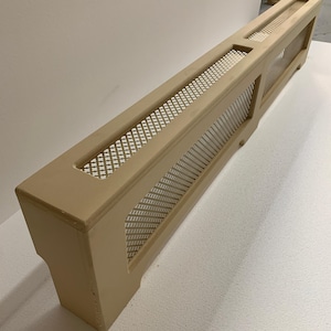 MDF Mesh Screen Fronted Baseboard  radiator heat cover &quot; BirdCage BSB&quot;, Choose or change to any size. 5&quot; Total Depth, No baseboards Cutouts.