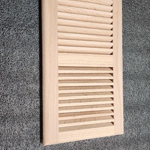 Unfinished Oak Maple+Metal Adjustable Dumper, Cherry Wood Floor Wall Vent Register, "MARIO" Choose Size by Duct Opening Measurements