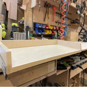 Pull Out Sliding Drawer Open Front &quot;MILITARYUnder-II&quot; 3&quot; High, Keyboard Tray,Birch Plywood or Melamine with SOFT Close Undermount Slides