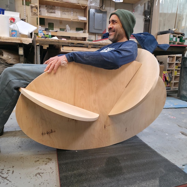 Rocking chair Birch plywood unfinished choose size, and material