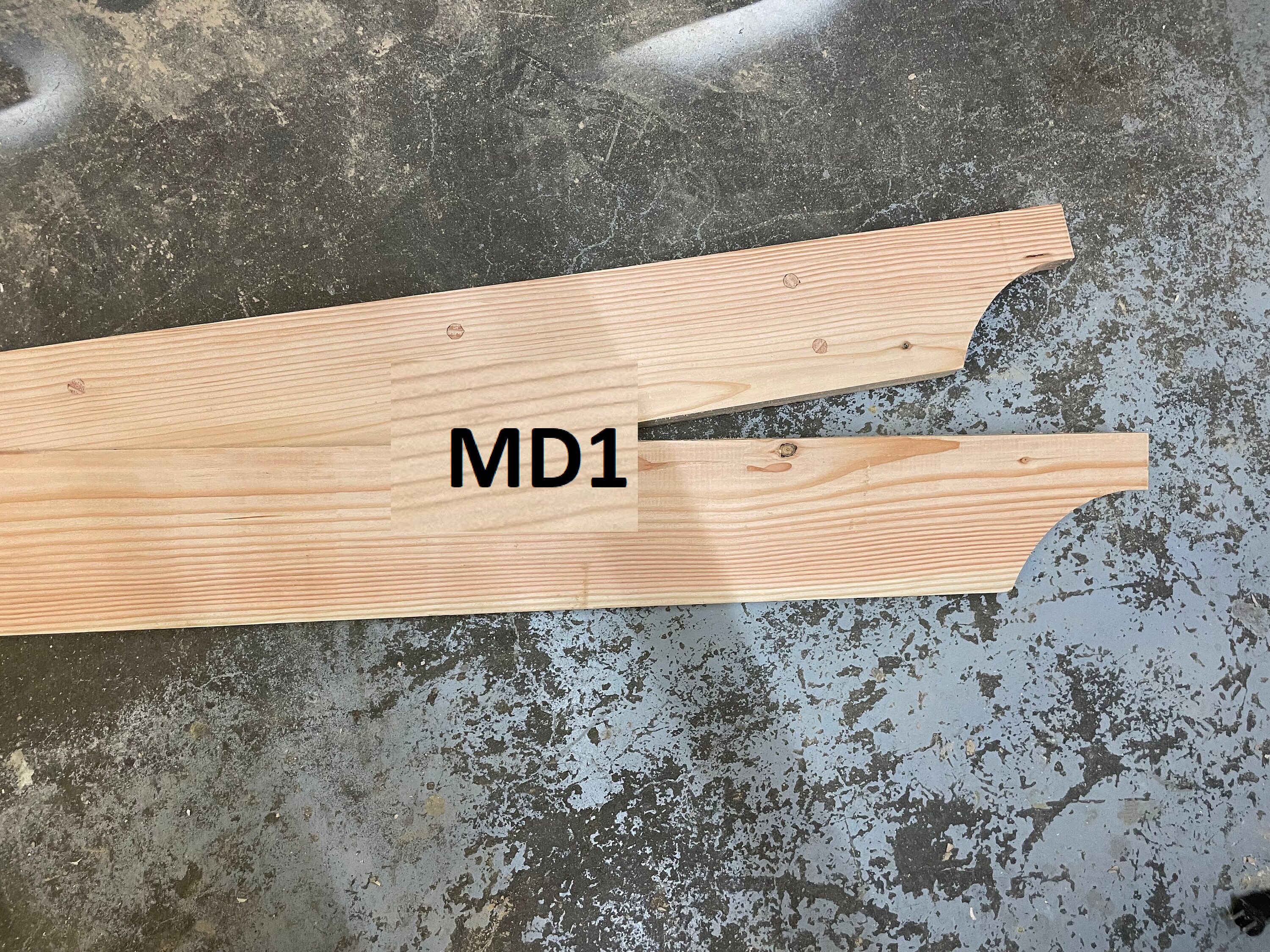 MD1  Bottom 2pc, Solid Unfinished Wood Top For Arbor Pergolas Gates Fences , Rustick,  1.5" thick