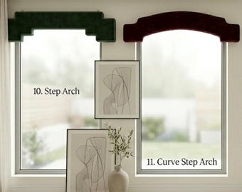 Custom Size Fabric Cornice KIT 3board For Windows, Choose Size and material, 2-8" Deep. Custom sizes -WELCOME