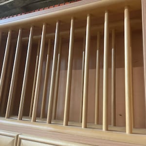 Vertical Cookware Pans storage &quot;TowerVertical&quot; with Divider Rods, Choose size Of Your Opening,Birch Plywood,Custom size, 4-5&quot; wide sections