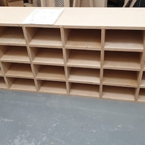 Cubes Shelving Unit, Shoe Cubby, Model &quot;SHABBY&quot; Choose size, Unfinished MDF or plywood custom sizes welcome. 11&quot;Depth,No back, No Doors