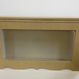 Solid Wood Poplar Pine or Oak Cherry Maple Radiator Cover KIT MD25 &quot;Bird Cage&quot; - 9&quot; Depth, Choose your size, no baseboard cutouts.