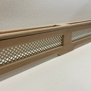Solid Oak Metal Screen Baseboard Radiator Cover KIT &quot; BirdCage &quot; CUSTOM size welcome. Up to 5&quot;Deep, Squire edge. Choose additional Options