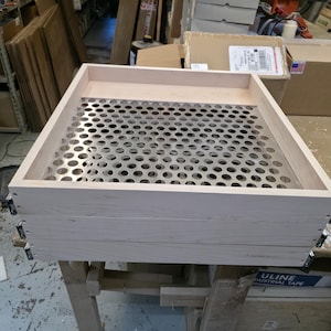 Laundry Sweater Drying Wrack 4"H Side Mount Soft Close Pull Out with Stainless Steel Screen,Custom sizes welcome. Pine Unfinished or Upgrade