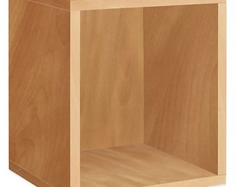 Open Unfinished Plywood Stackable 1 Tall Storage Cube,Box Enclosure, Custom sizes , Any size made, Finished Edges, in Natural Wood Grain