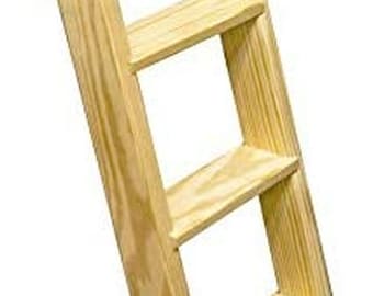 Oak Unfinished Solid Wood Library Attic  Furniture Ladder, Bunk Bed, Choose Size, Angle and material. 16" Wide. Model 4.