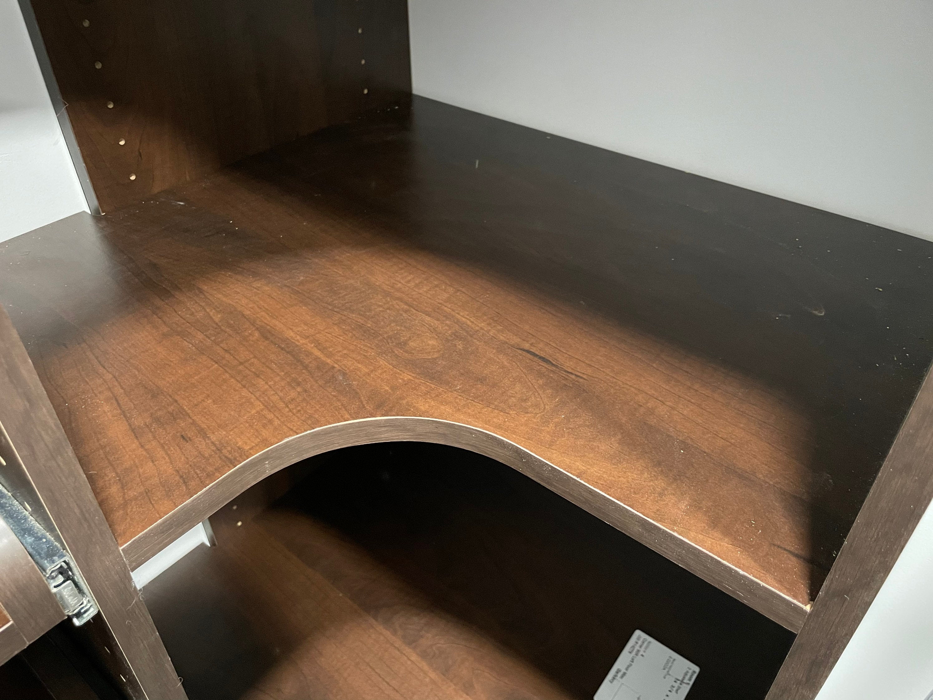 One Side Rounded Shelf Round Corner 1 Closet Shelf Choose Your Color and Sizes , Melamine or ...