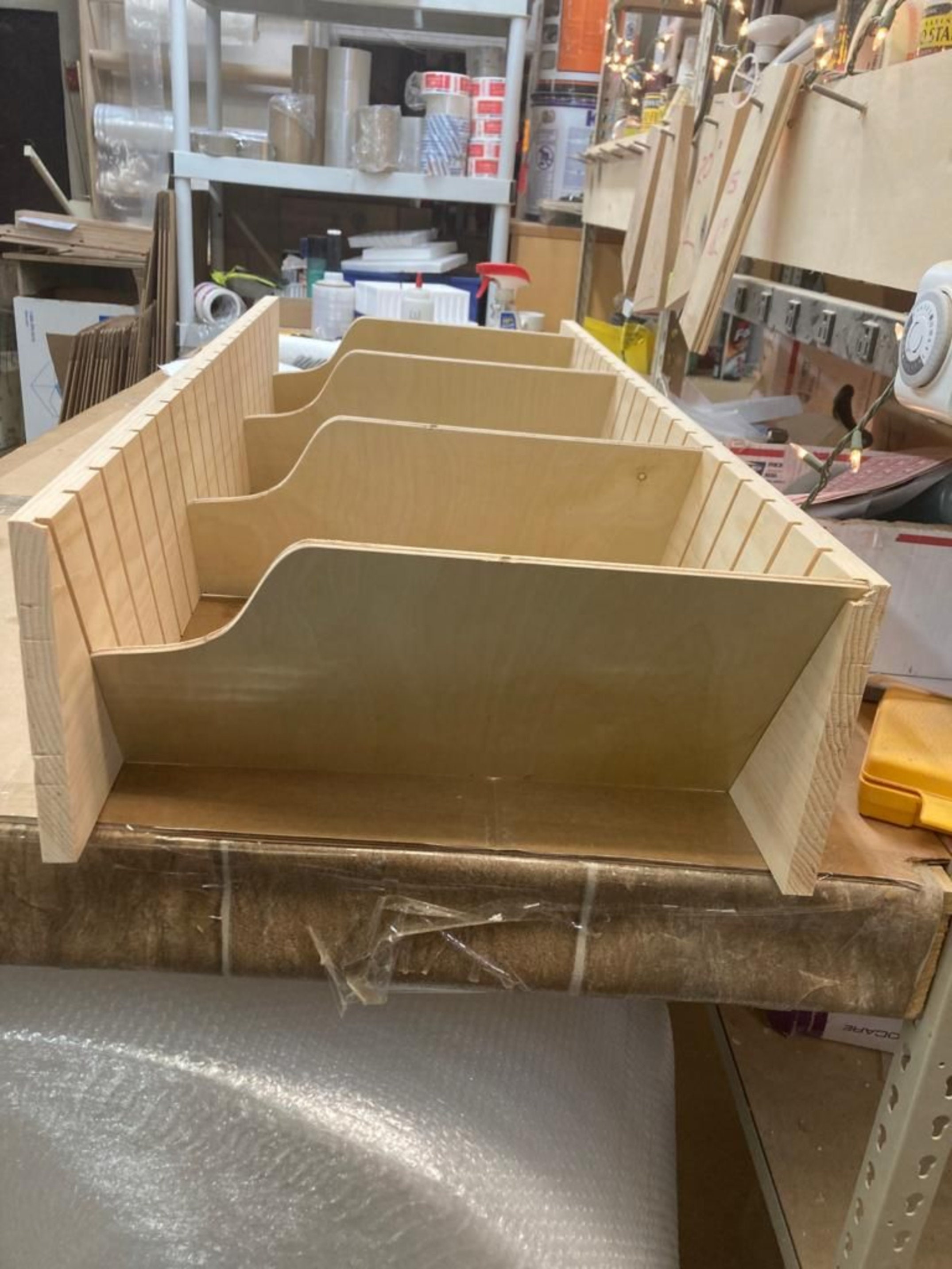 All Real Western (not red)Cedar Wood Cookware Pans storage insert "Referee" with 4 Angled Drawer Dividers, Choose size 6” High,MD1 square.
