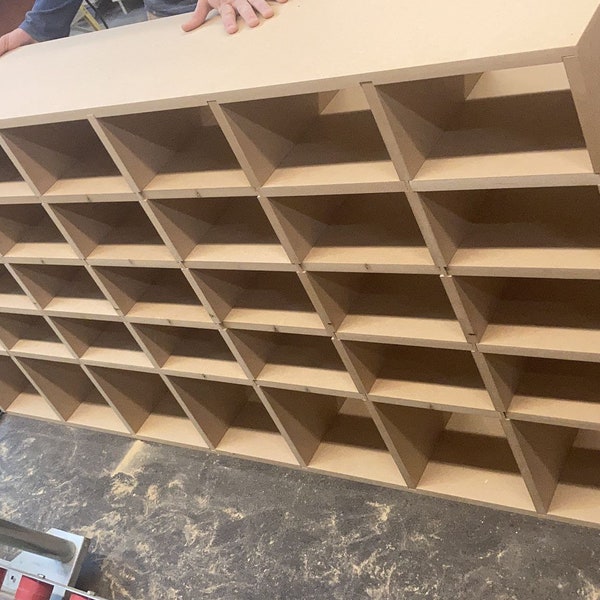 Cubbies MDF Paintable Unfinished or Plywood Cubes Storage Wrack Cubby "Sandra", Choose Your size,Custom size adjustments are Free.12" Deep.