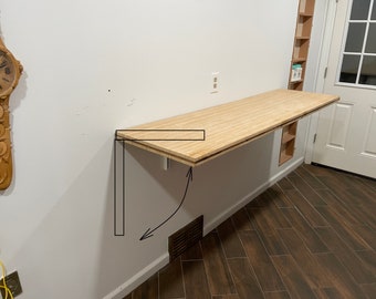 Real Birch Wood Countertop Laundry Folding Flip Top Counter Top Table Top Custom Size  1-1/2 Inches Thick, Custom Sizes and wood