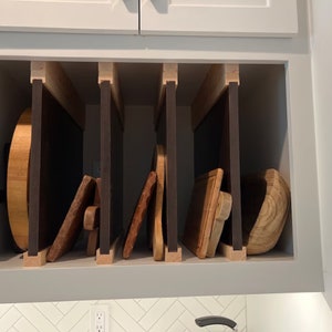 Single Kitchen Cabinet Vertical Divider "UNO",White or Choose Your Color Melamine, custom sizes,3/4” Thick with  wooden Tracks.ONE, 1pc.MD1