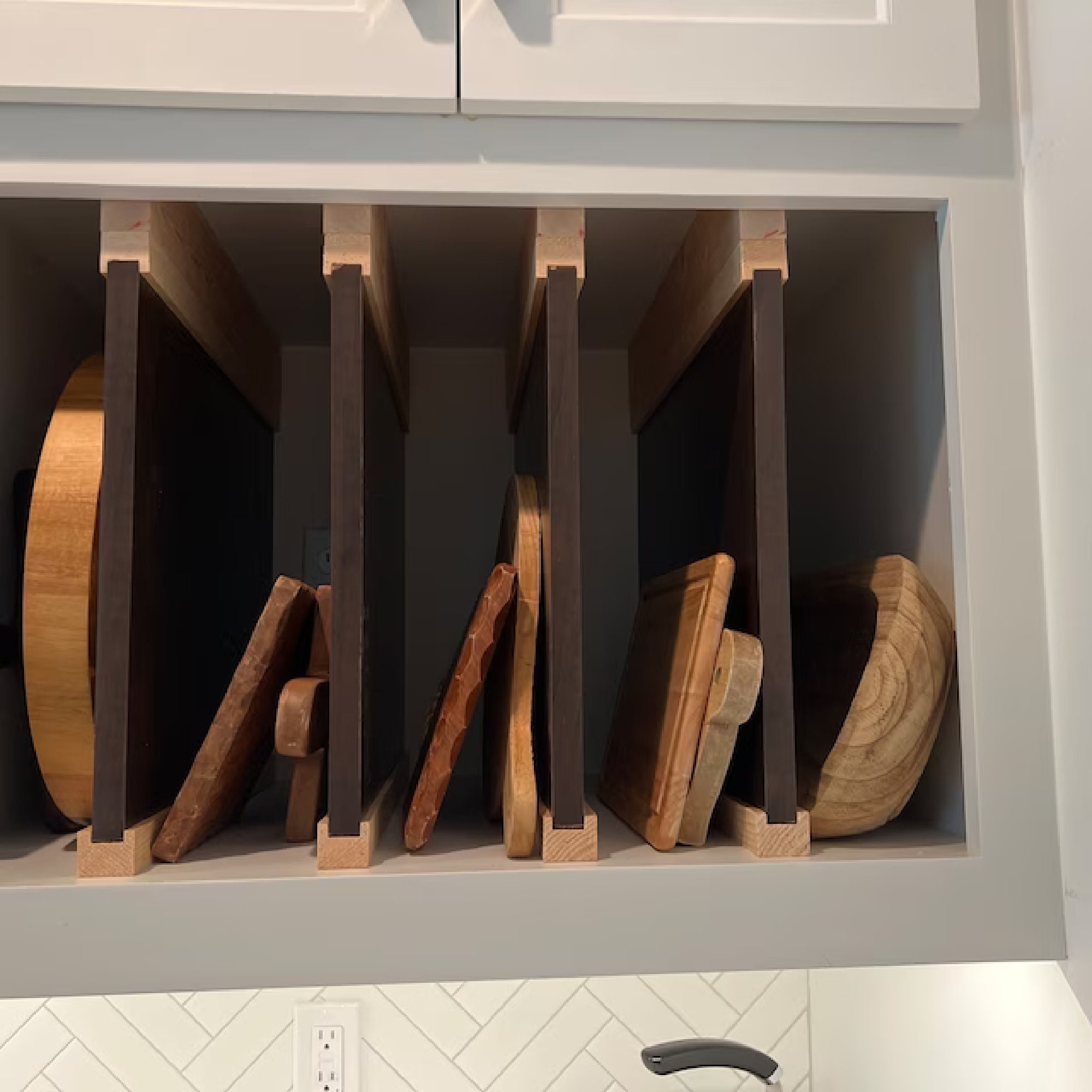 Wooden Vertical Cabinet Tray Divider & Organizer