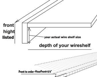 Prefinished Birch Cover-shelf Liner to Cover Wire Shelves in Your Closet/ pantry Choose Your Wire Shelf Size, 3 Actual Front, Choose Plywood 