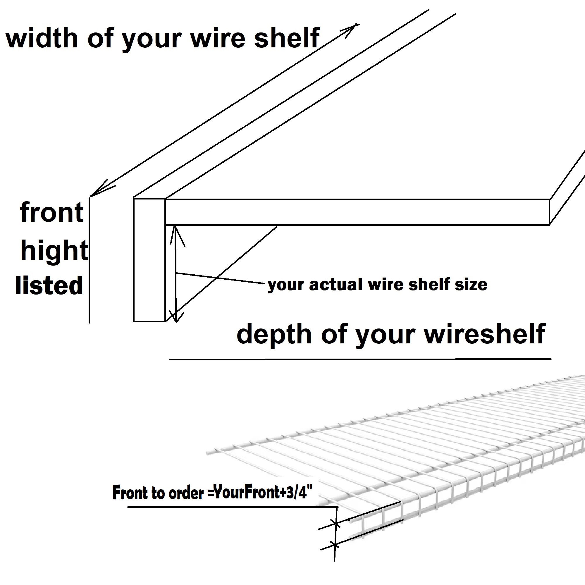 Prefinished Birch Cover-shelf Liner to Cover Wire Shelves in Your  Closet/pantry Choose Your Wire Shelf Size, 3 Actual Front, Choose Plywood 