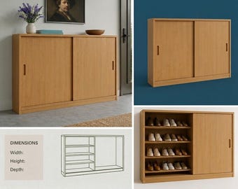 Unfinished Birch Wood Veneered Chest Sliding doors Custom sizes 30% more cost, Choose Colors Of Melamine, Upgrade to other plywood, 30"H