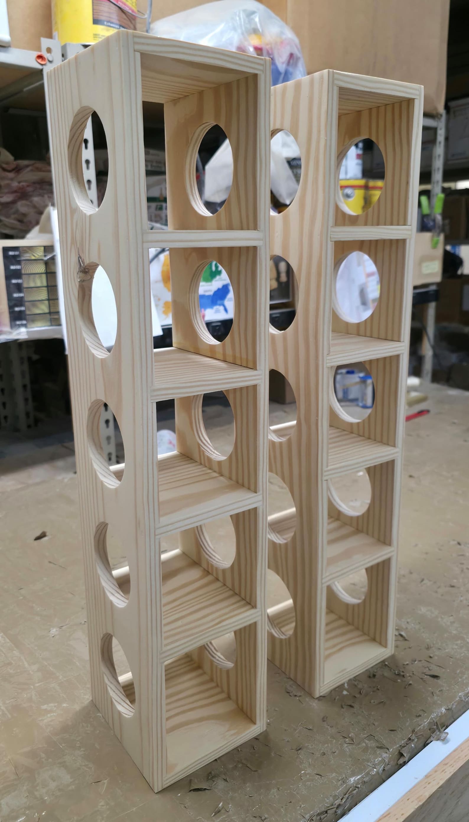 Melon Rack Unfinished Pine Wood Wine Rack