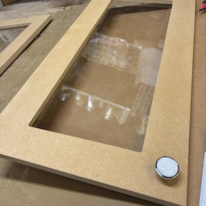 Unfinished MDF Cabinet Door Replacement with Acrylic Insert, Custom Size, Upgrade screen