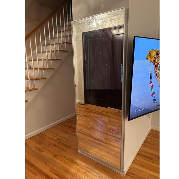 Wall Swing Mirror HideAway On hinge Hidden Medicine cabinet or weapon, jewelry hidden space.Storage 30"x76"x2.5" Add shelving or Hooks