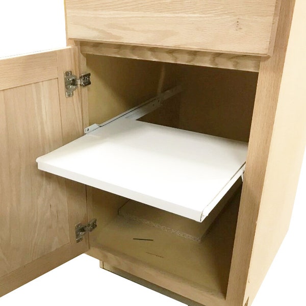 Pull Out Sliding Shelves Melamine with SOFT CLOSE SLIDES side mount or Bottom mount , custom made any size up to 1/8 inch