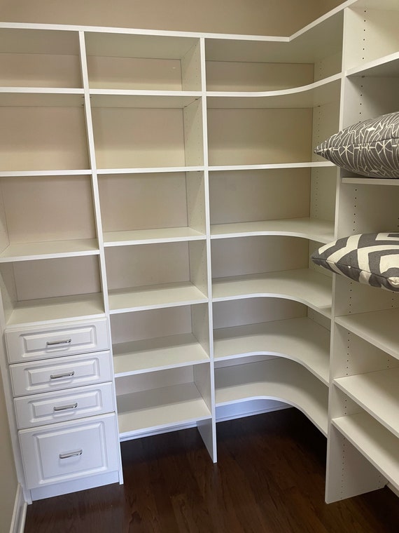 Round Corner 1 Closet Shelf Choose Your Color and Sizes Melamine or Unfinished MDF Custom Made Any Size 1 Shelf. 4d Etsy