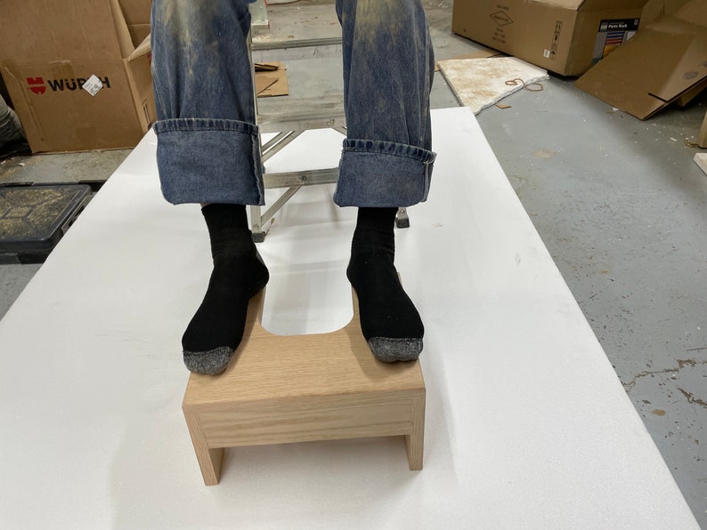 Sock Stool Wooden Toilet Stool, Oak Unfinished Wooden Step,