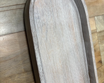 Oval Wood Serving Tray , round corners 1.5" Thick Butcher Block tray,choose Size and material