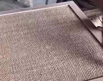 Shaker Burlap Fabric Unfinished MDF "CHARM" Replacement Cabinet Door, Panel or Drawer Front. Choose Size, Optional Hinges and handle.