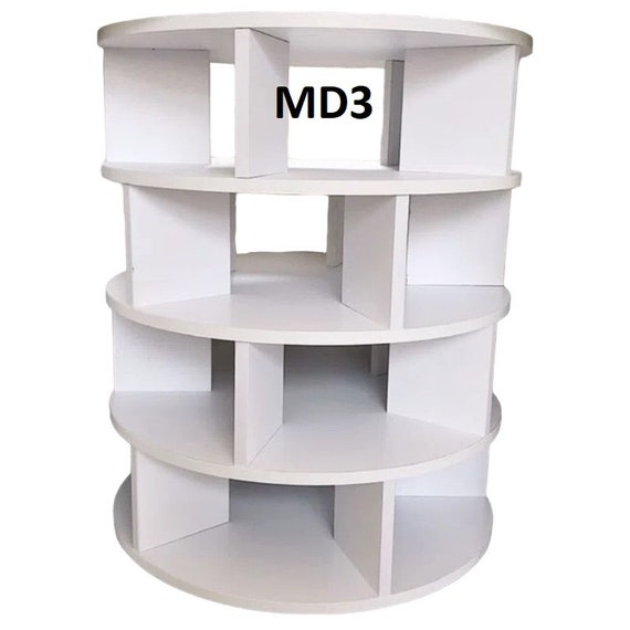 White 3-tiered Rotating Corner Shelf, Rotating Storage Corner