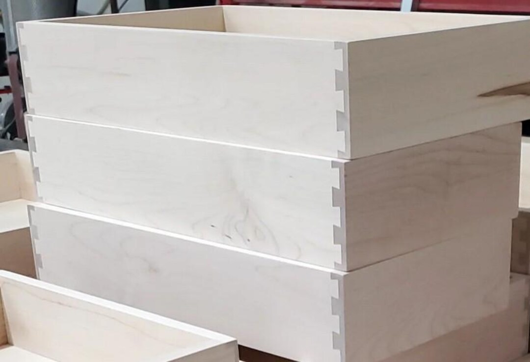 Maple Drawers Custom Maple Dovetail Drawer: Prefinished Natural Wood, 4
