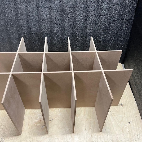 Unfinished Cedar Wood Drawer Dividers Interlocking Strips, 2" High, sections 5"x5" inside but you can change
